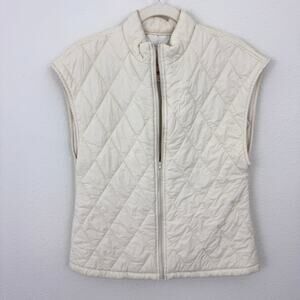 Anthro Hutch Womens Sleeveless Quilted Vest Size M Minimal Neutral Comfy Ivory